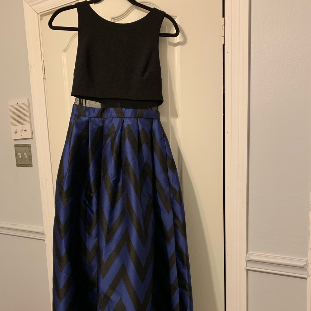 Blue and black dress